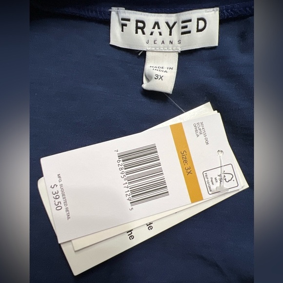 Frayed Jeans Flutter Sleeve Ruffle Top - Picture 6 of 9